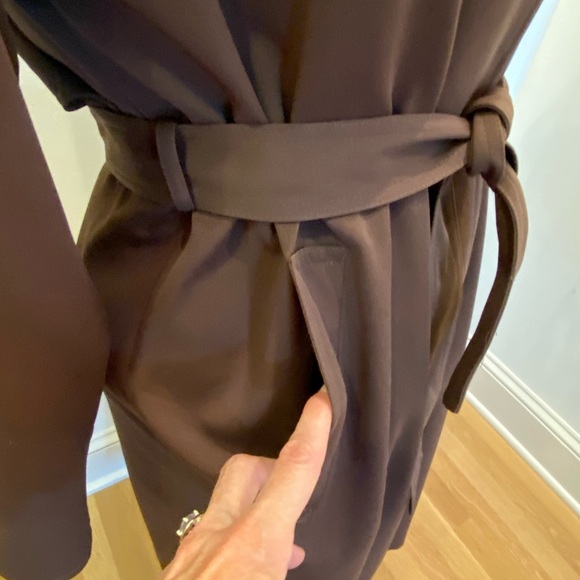 Talbots Womens Olive Green Classic Trench Coat / Removable Lining/ Size 4 Petite - Picture 9 of 15